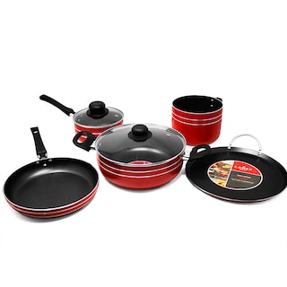 Foto 2 | Batería de Cocina Lamex Rubí Antiadherente Roja 7 Piezas