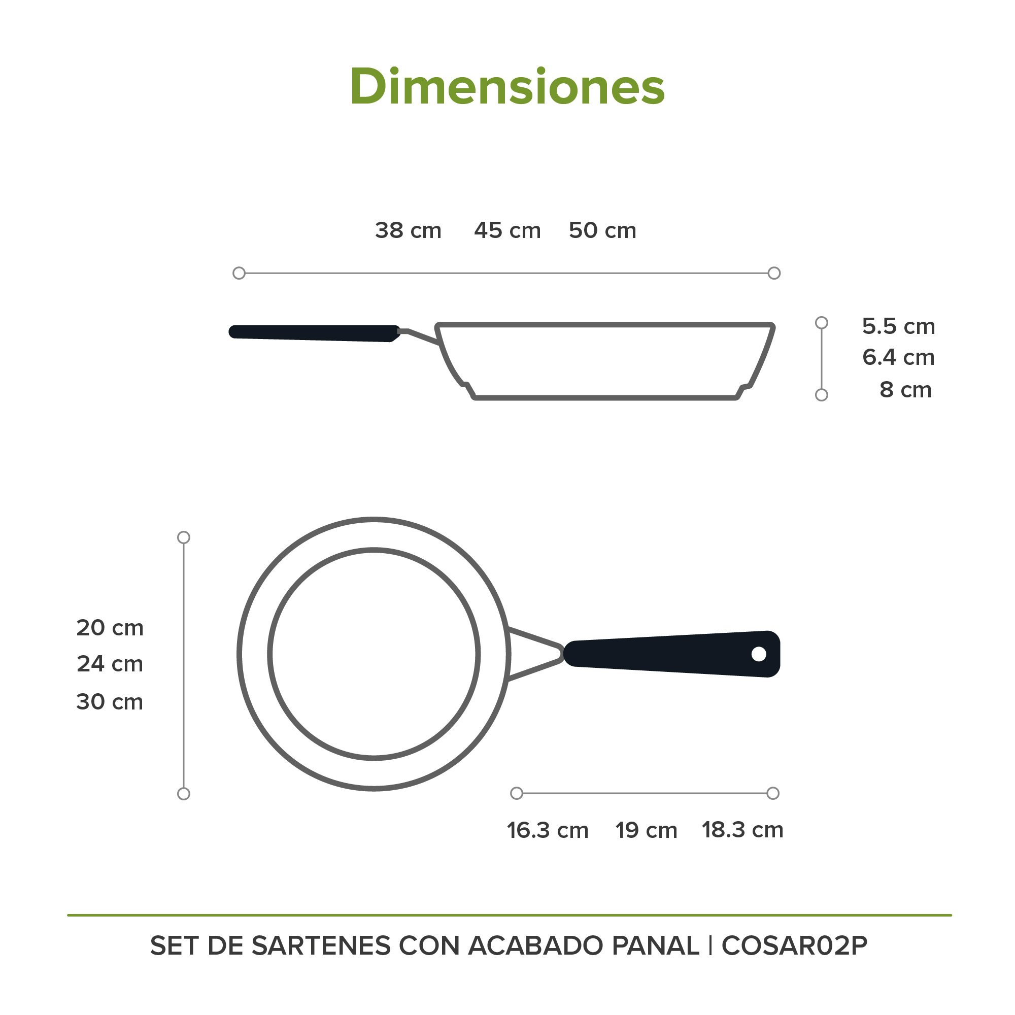 Foto 8 pulgar | Set De 3 Sartenes De Inducción Antiadherente Avera Acero Inox Cosar02p-color Plata