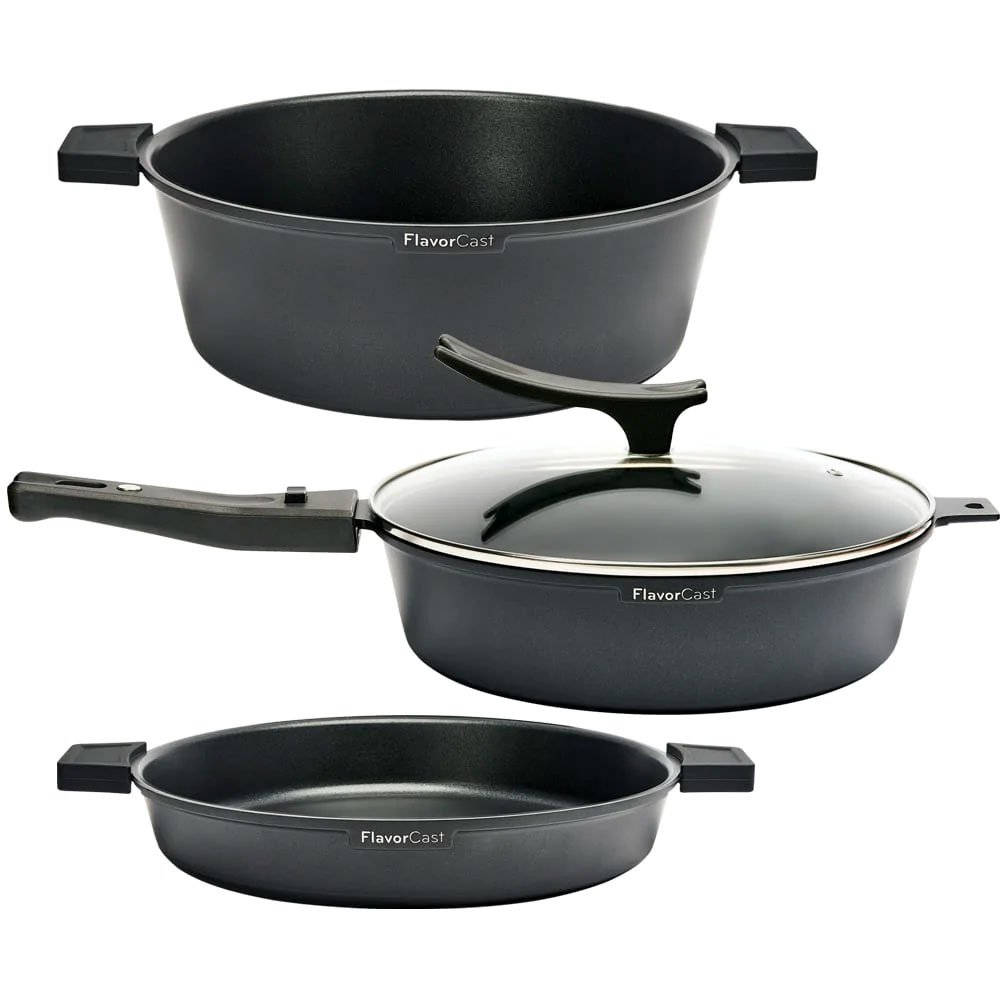 Foto 1 | Juego De Sartenes Flavorstone Cast Gourmet Set De Aluminio Fundido De 24 Cm Con 9 Piezas