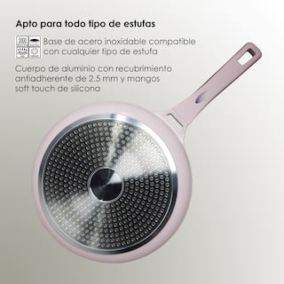 Foto 5 | Batería de Cocina Alfa 4 Piezas Rosa