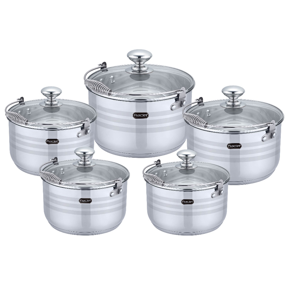 Batería De Cocina 10 Pz Acero Inoxidable Inducción Astoria Fraciel