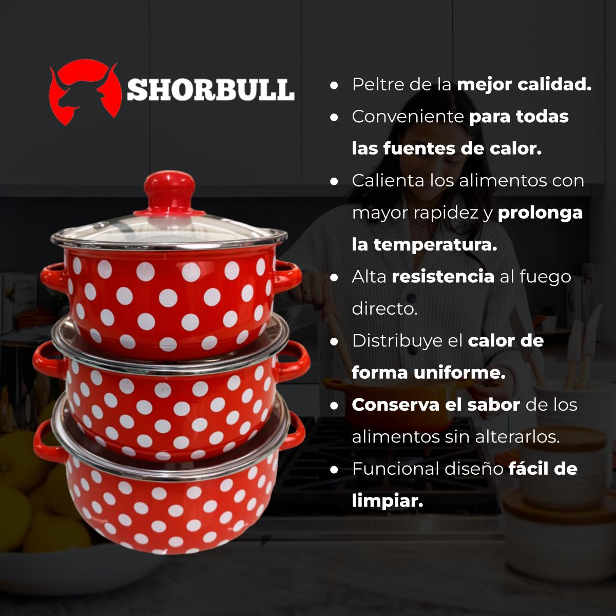 Foto 7 | Juego de Ollas Shorbull color Rojo 6 Piezas