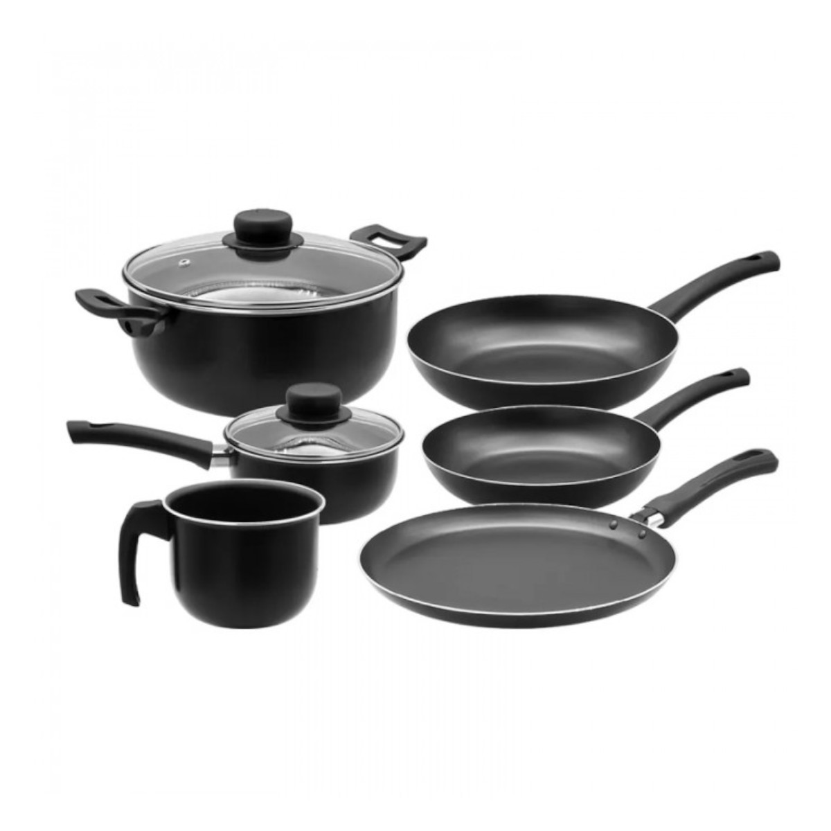 Batería De Cocina Tramontina 80112-069 Lazio 8 Piezas Negro