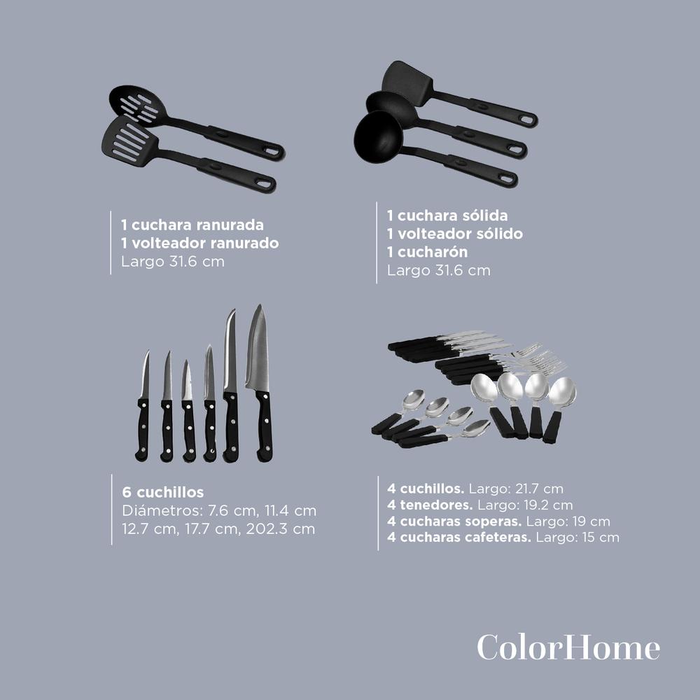 Foto 7 pulgar | Bateria De Cocina Con Antiadherente Sartenes 38 Piezas Acero