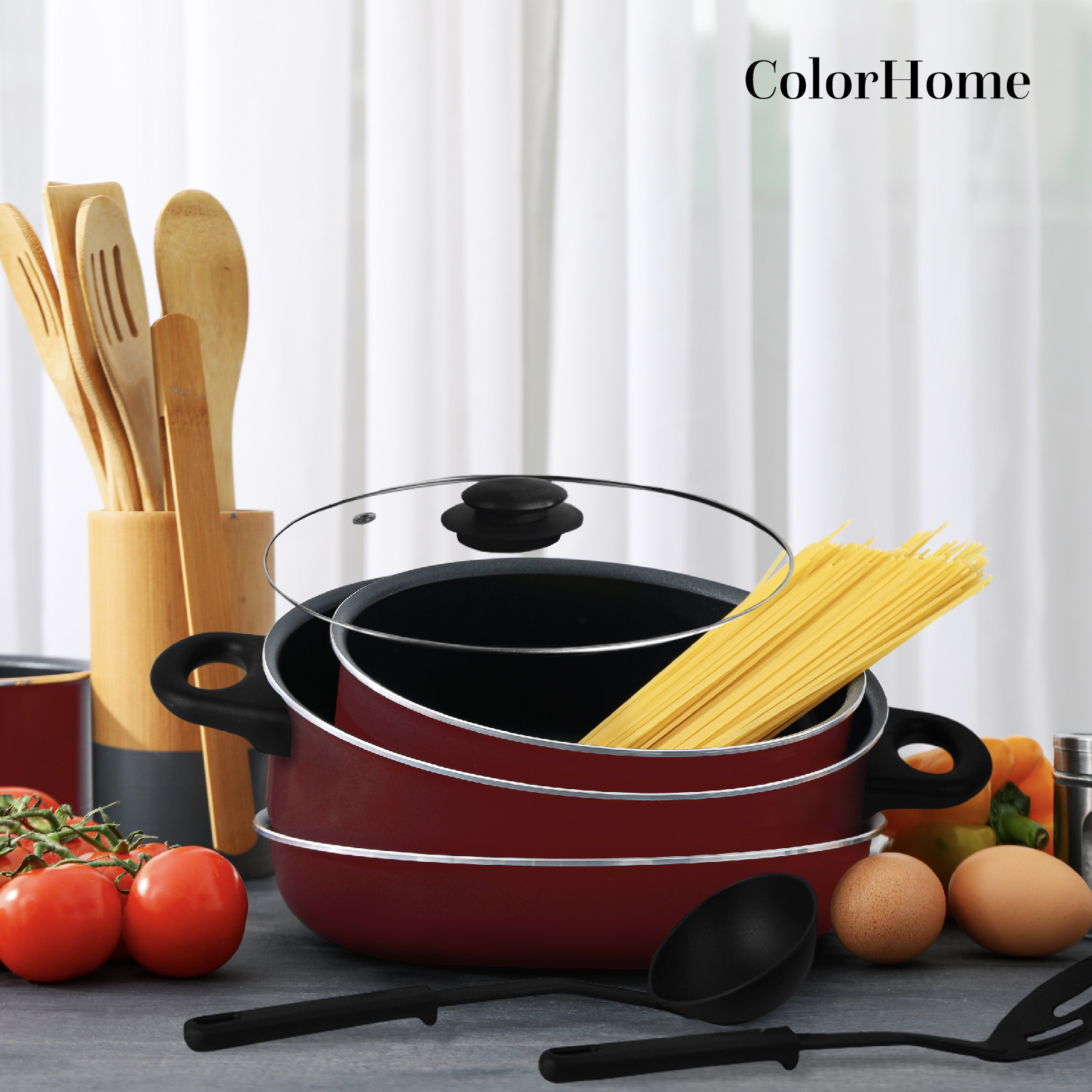 Foto 2 | Batería de Cocina Colorhome 16 Piezas con Antiadherente