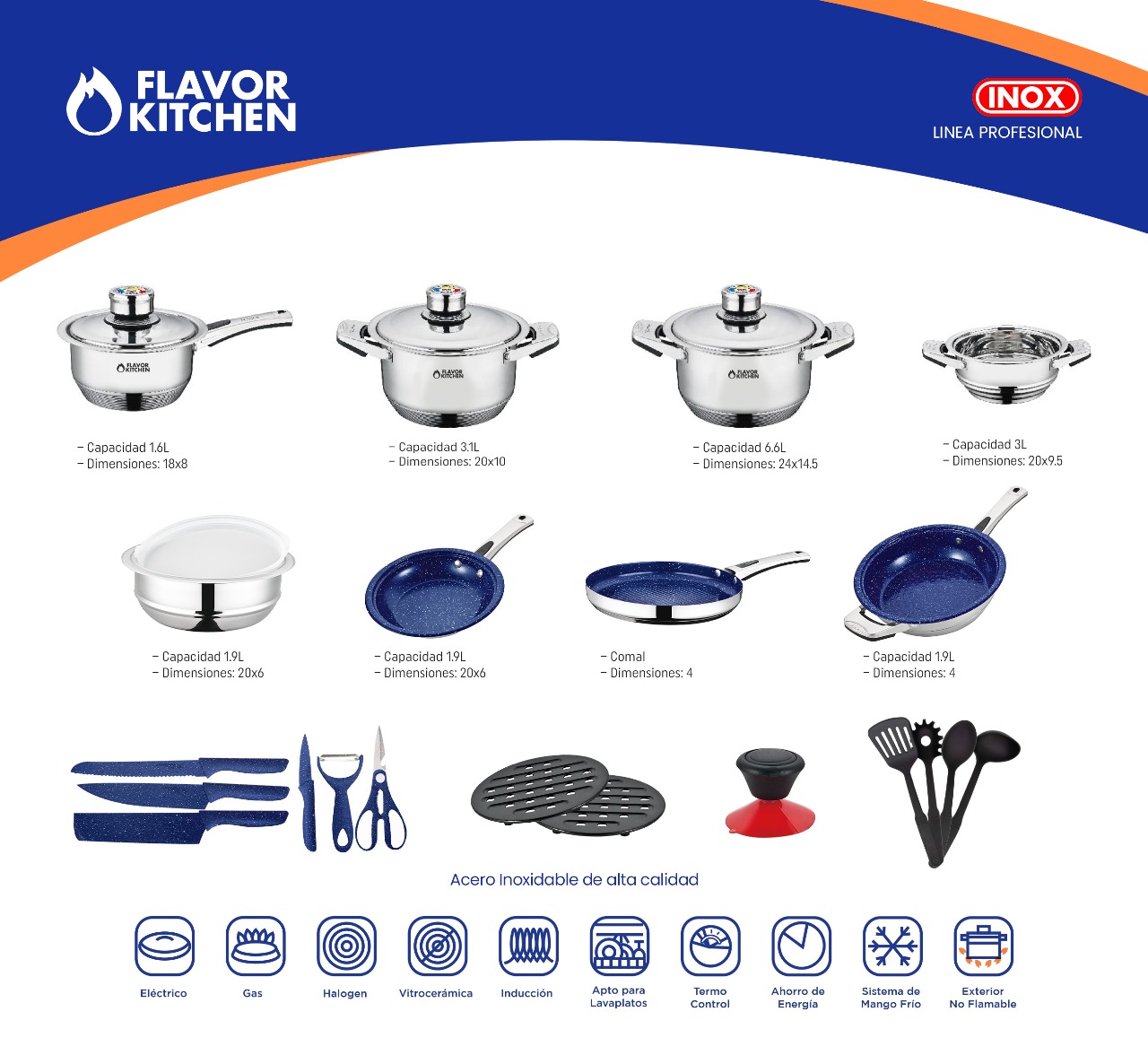 Foto 4 pulgar | Batería de Cocina Flavor Kitchen Profesional 25 Piezas
