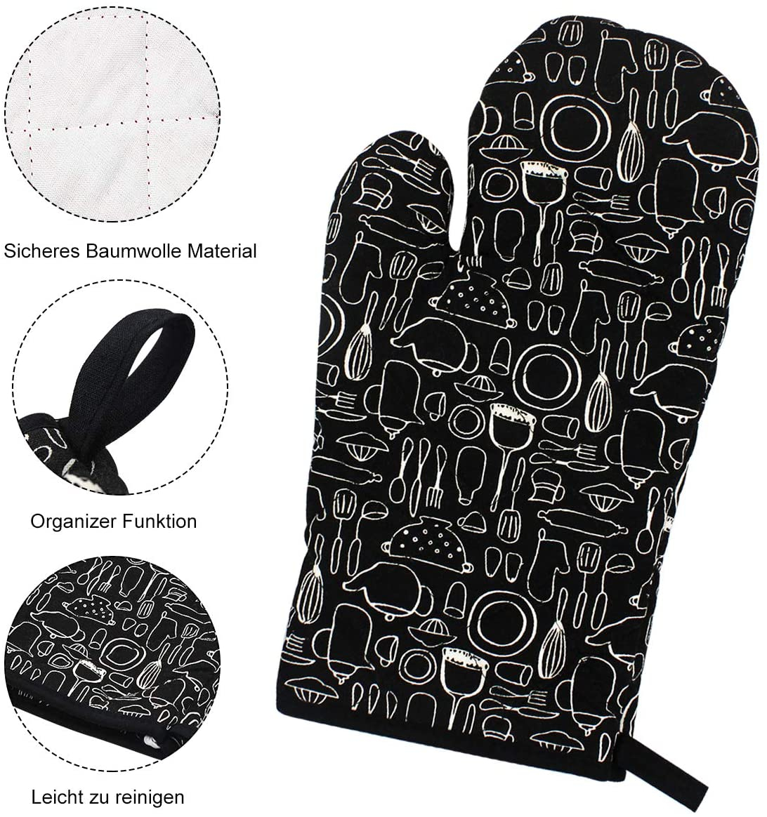 Foto 5 pulgar | Guantes para Horno Jieyou - Protección Antiquemaduras hasta 400°C con Puños Largos de 30cm