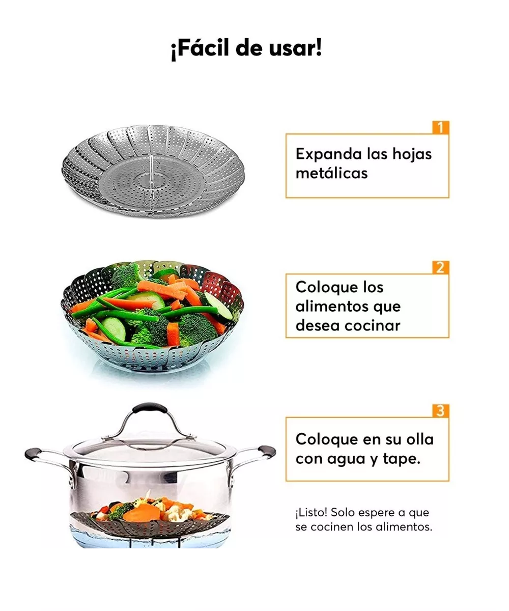 Foto 5 | Hervidor De Verdura Cocina Acero Inoxidable, Plata