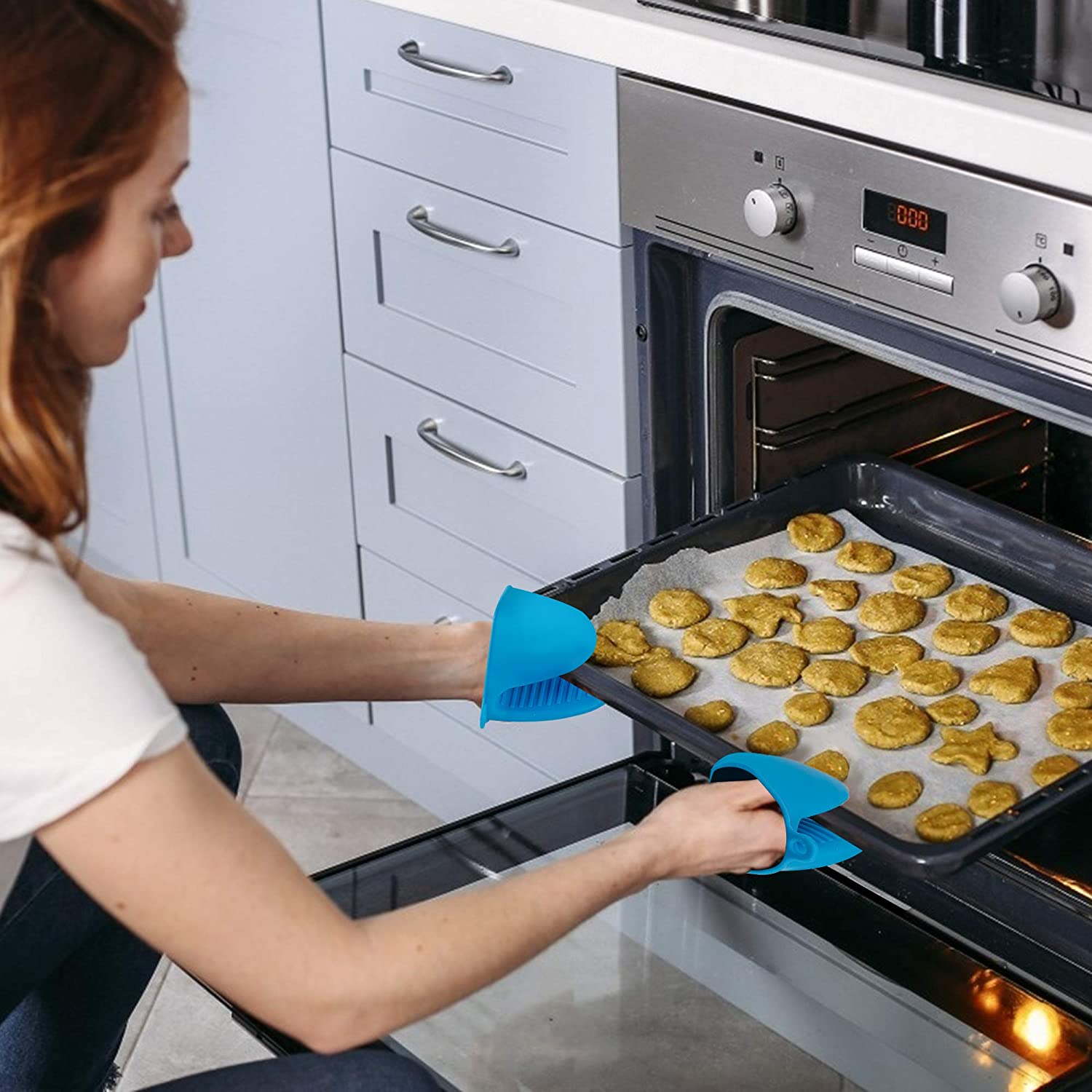 Foto 4 pulgar | Venta Internacional- Miniguantes de Horno Jieyou de Silicona Resistentes al Calor 3 Pares