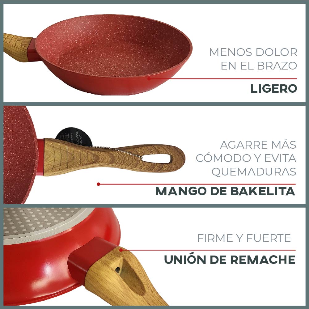 Foto 4 pulgar | Set 3 Sartenes Rd Royal Cook Rojo