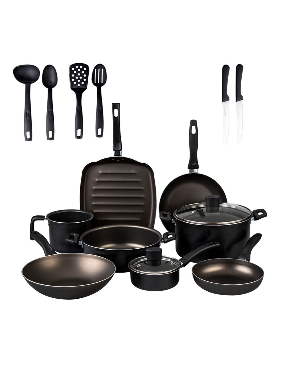 Foto 2 pulgar | Batería de Cocina Cinsa Sabor de Aluminio con Antiadherente 16 Piezas