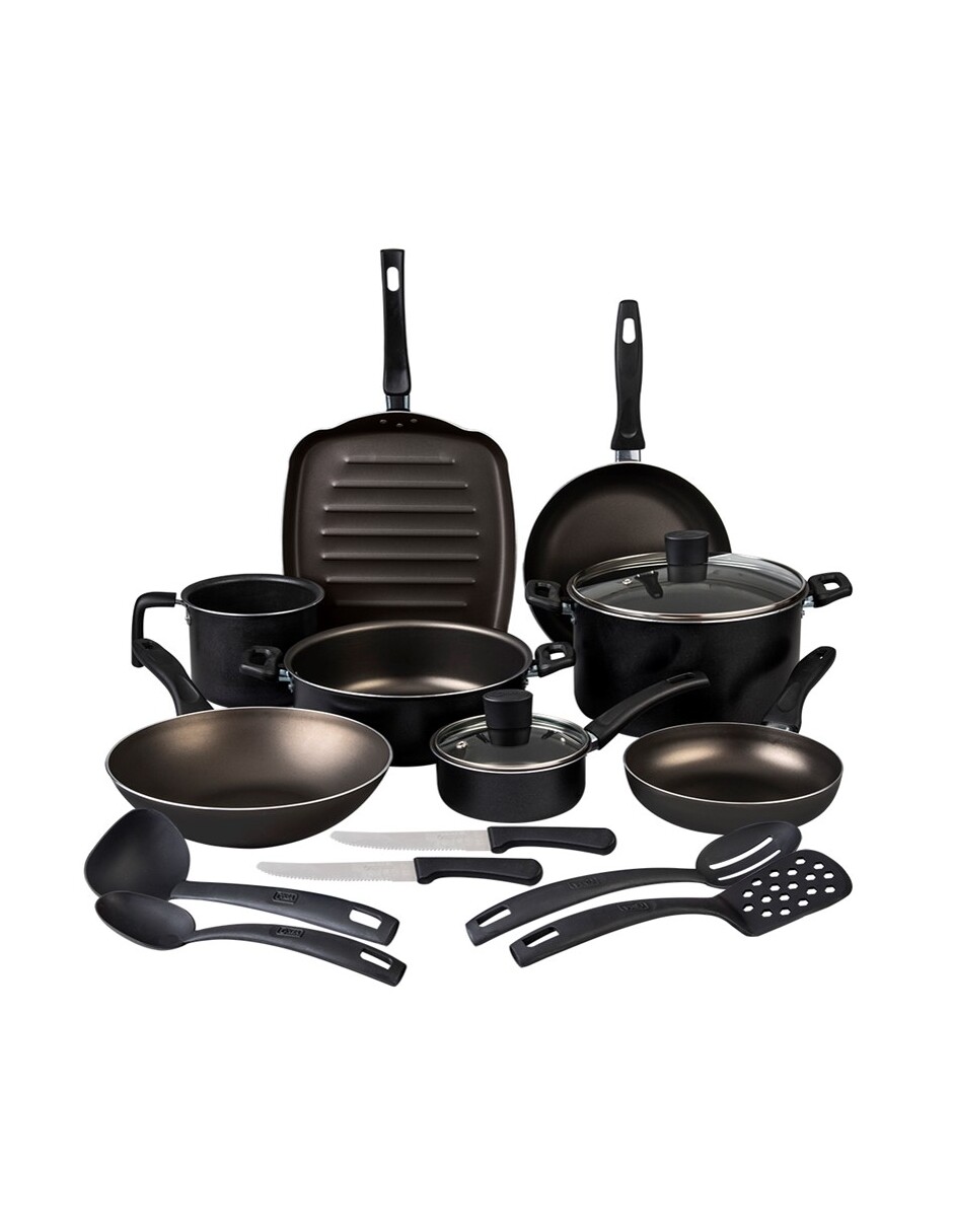 Foto 3 pulgar | Batería de Cocina Cinsa Sabor de Aluminio con Antiadherente 16 Piezas