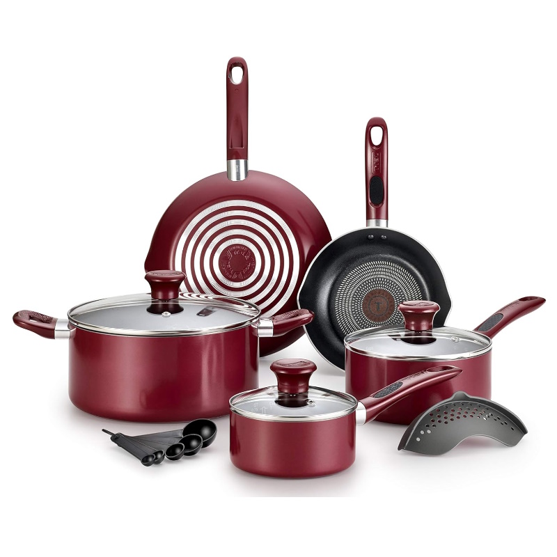 Batería De Cocina 14 Pz Aluminio Excite Rojo Tefal T-fal