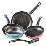 Juego de 4 Sartenes de Aluminio con Antiadherente Cinsa Circus Multicolor con Espátula
