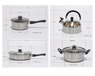 Foto 4 | Batería de Cocina Cacerolas y Sarten 21 Pzs Acero Inoxidable Plata