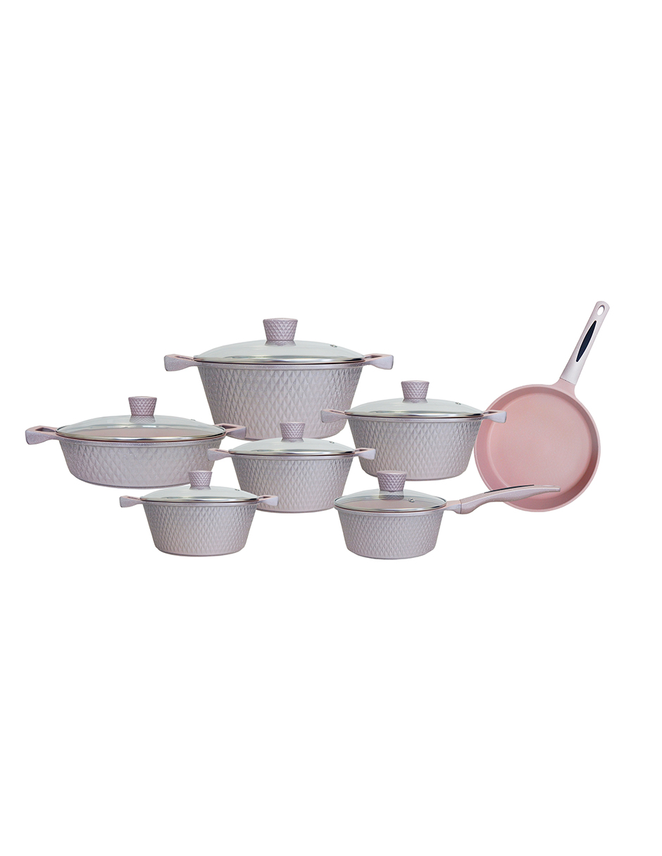 Batería Harraz Cookware Rosa Set13 Piezas