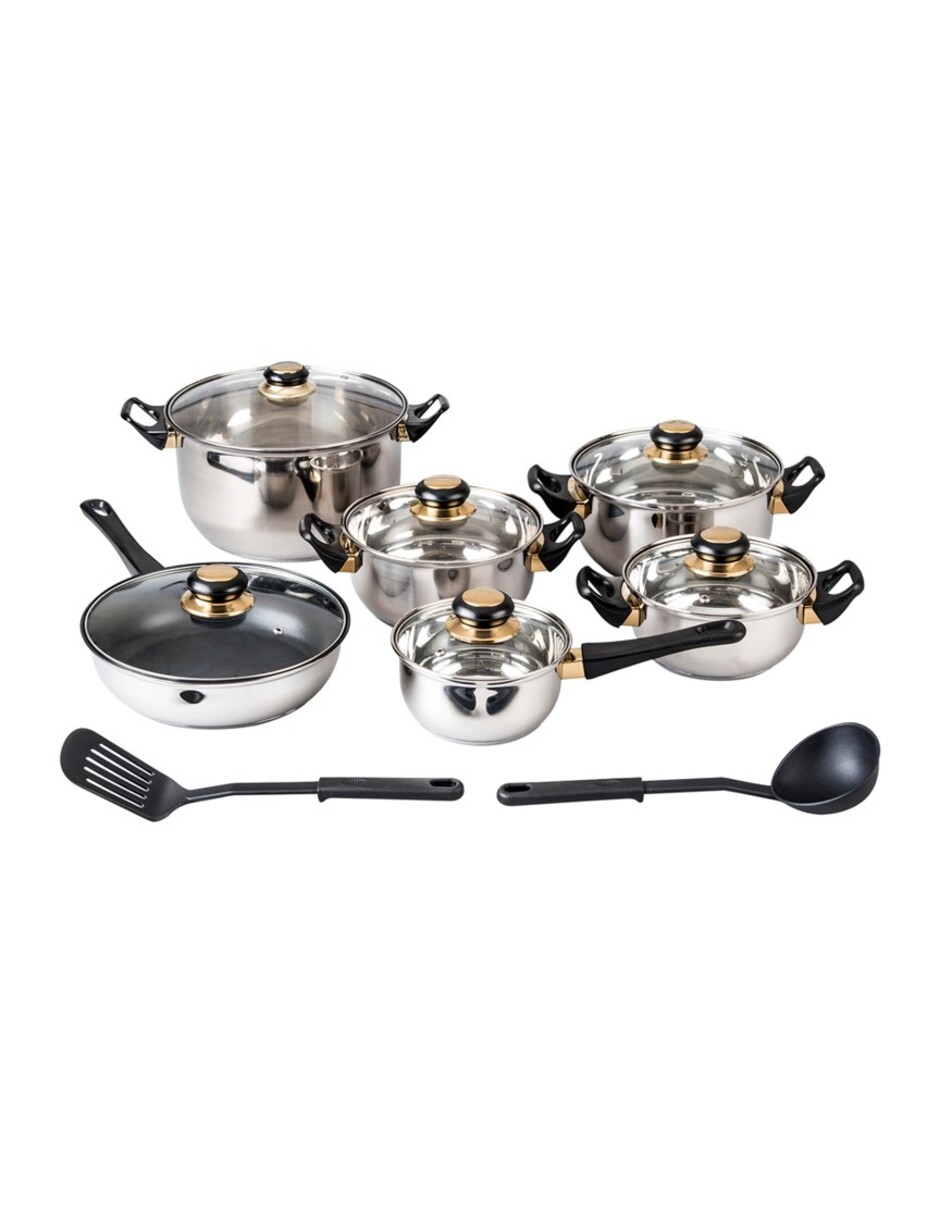 Batería de Cocina Cinsa Viena de Acero Inoxidable 14 Piezas