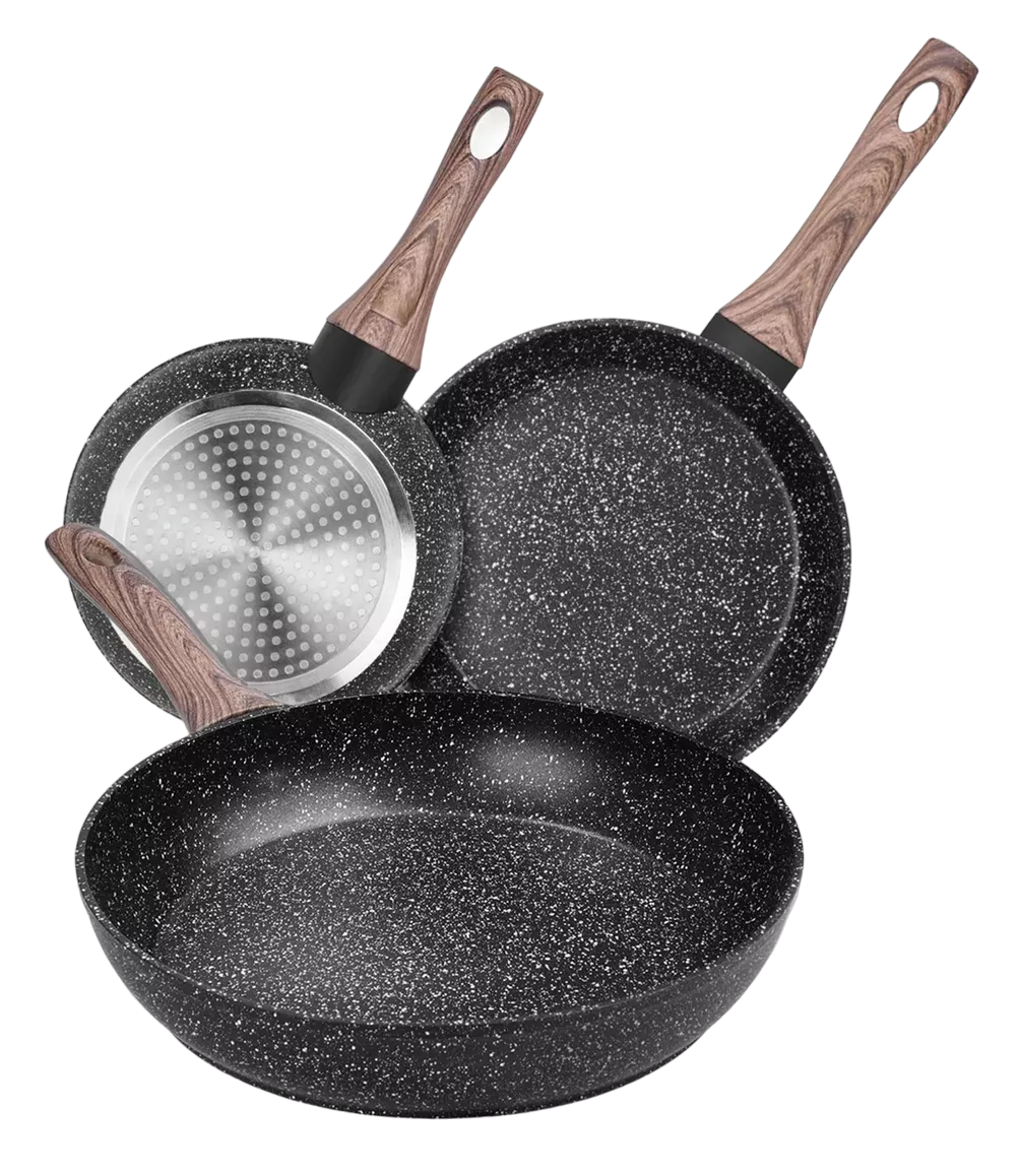 Foto 2 pulgar | Juego de 3 Sartenes Antiadherentes de Alta Calidad Apto para Todo Tipo de Cocinas