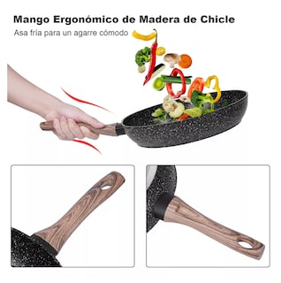 Foto 4 | Juego de 3 Sartenes Antiadherentes de Alta Calidad Apto para Todo Tipo de Cocinas