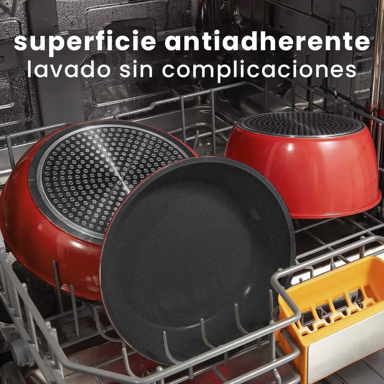 Foto 4 pulgar | Set De 3 Sartenes Antiadherente Con Mango Removible Y Tapa