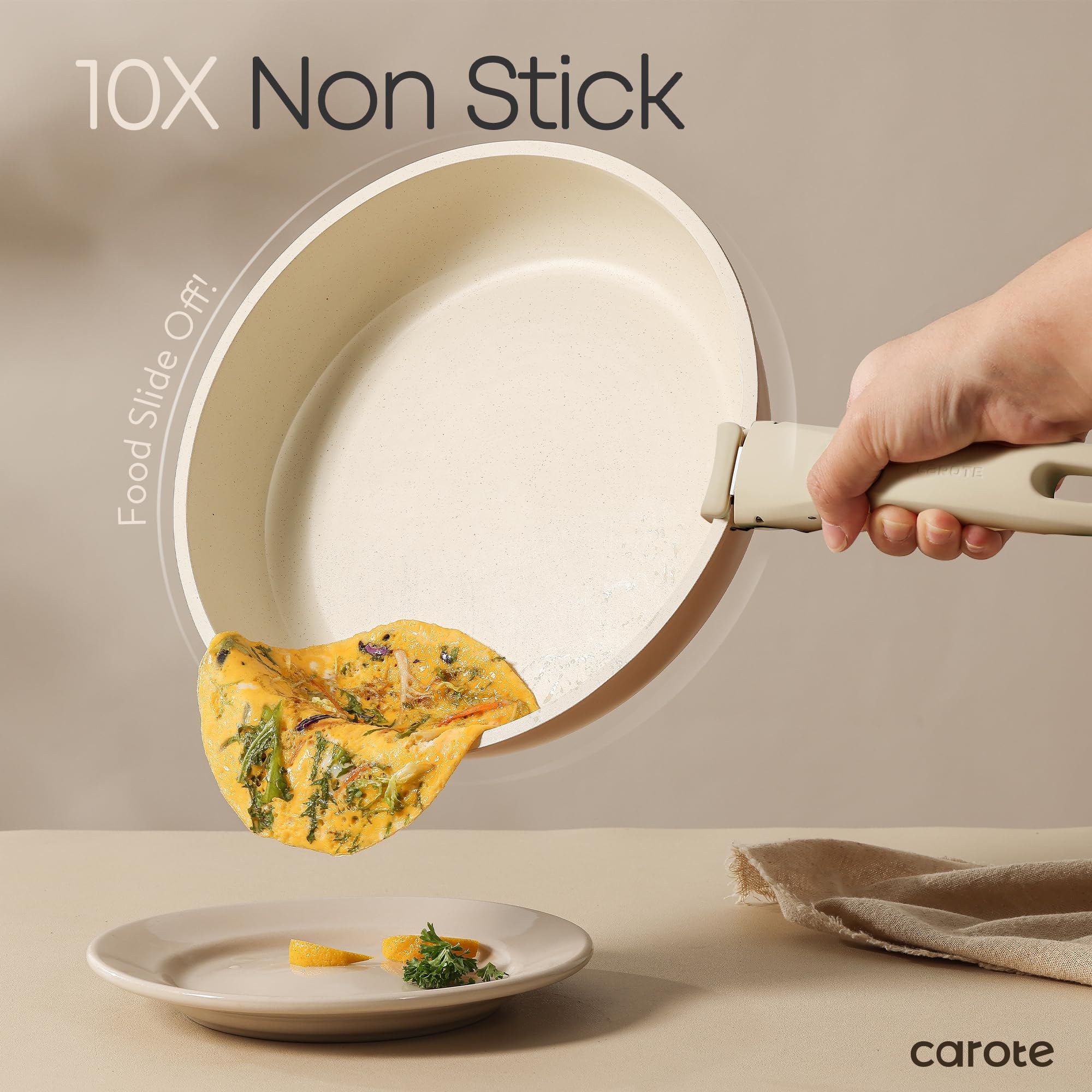 Foto 4 pulgar | Juego De Utensilios De Cocina Carote, 11 Piezas, Antiadherentes Con Asas Desmontables - Venta Internacional.