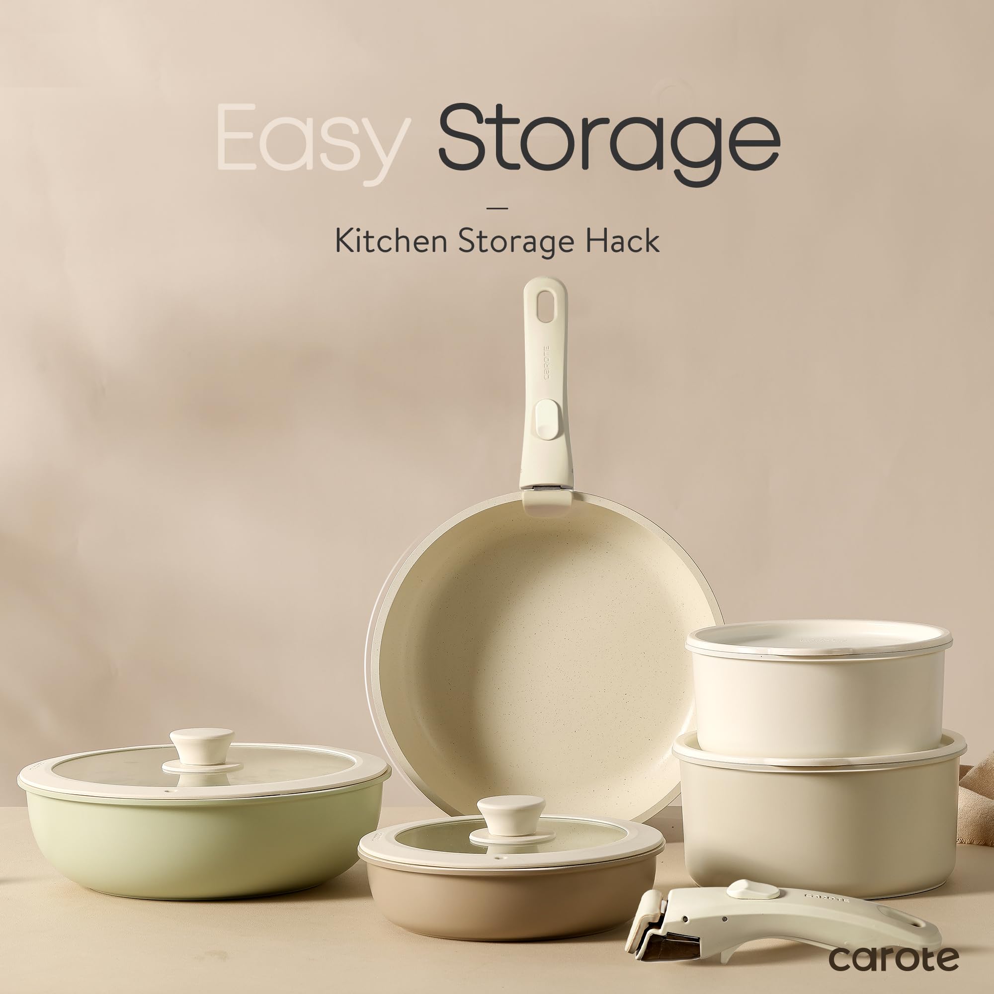 Foto 7 | Juego De Utensilios De Cocina Carote, 11 Piezas, Antiadherentes Con Asas Desmontables - Venta Internacional.