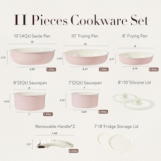 Foto 2 | Juego De Utensilios De Cocina Carote, 11 Piezas, Antiadherentes, De Granito Rosa Para Inducción - Venta Internacional.