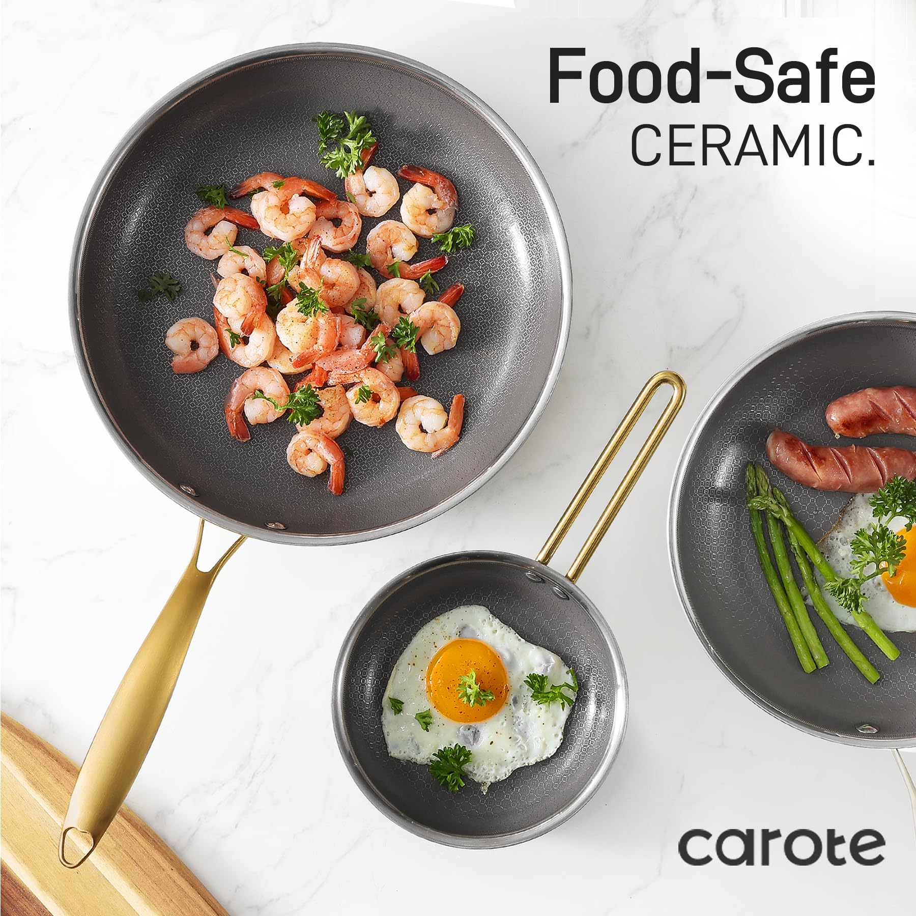 Foto 4 pulgar | Juego De Utensilios De Cocina Carote Ceramic Tri-ply De Acero Inoxidable, 10 Piezas - Venta Internacional.