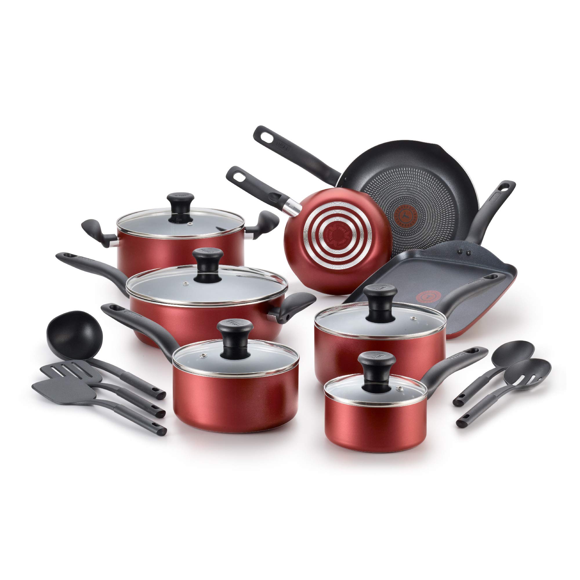 Juego De Utensilios De Cocina T-fal Initiatives, Antiadherentes, 18 Piezas, Aptos Para Horno - Venta Internacional.