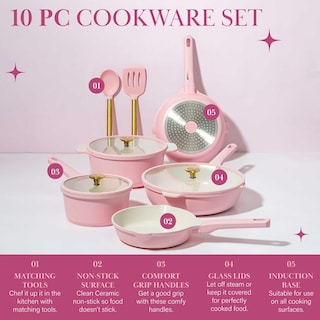Foto 2 | Set De Utensilios De Cocina Paris Hilton De Aluminio Fundido Y Cerámica Antiadherente - Venta Internacional.