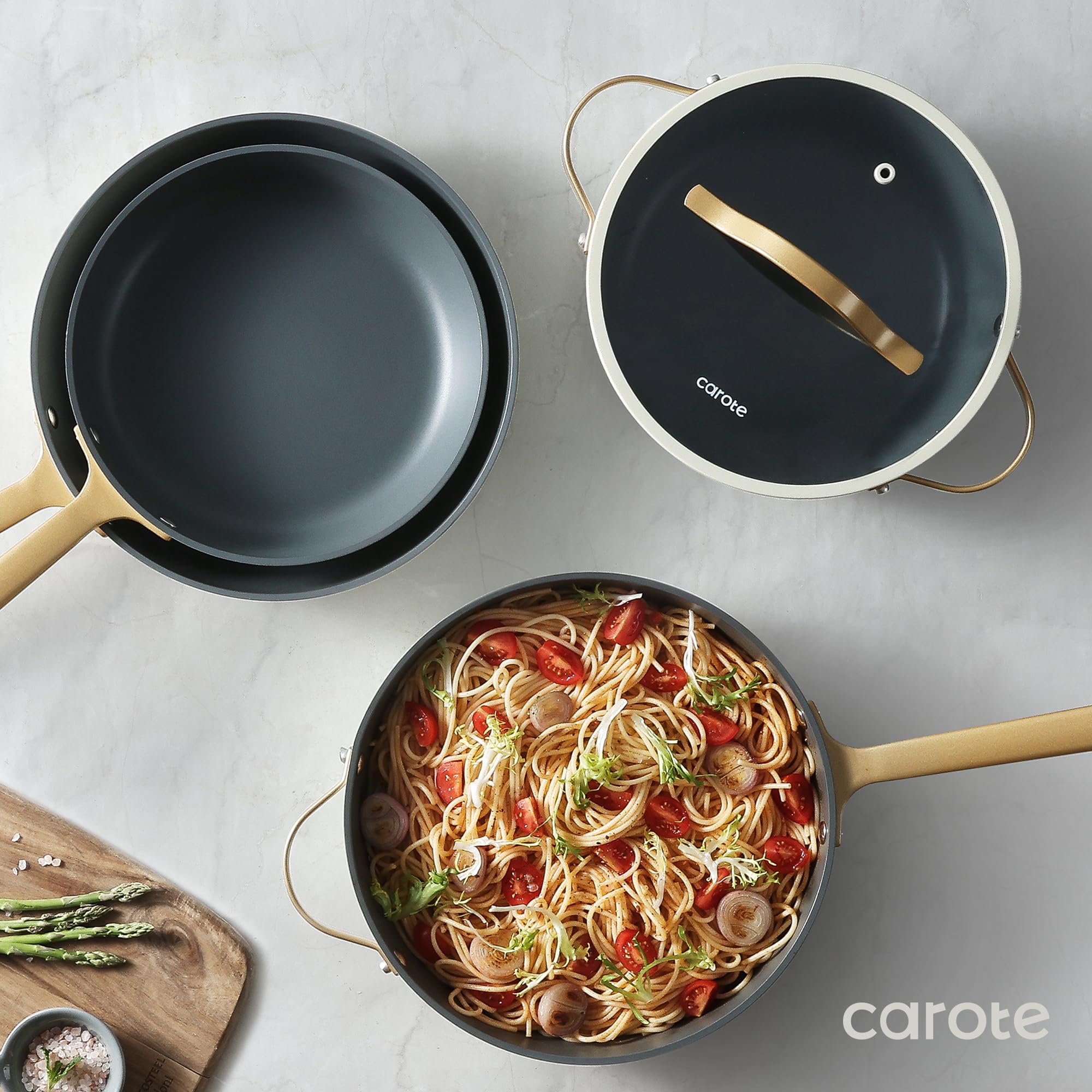Foto 4 | Juego De Utensilios De Cocina Carote Saudi Collection, 12 Unidades, Crema Antiadherente - Venta Internacional.