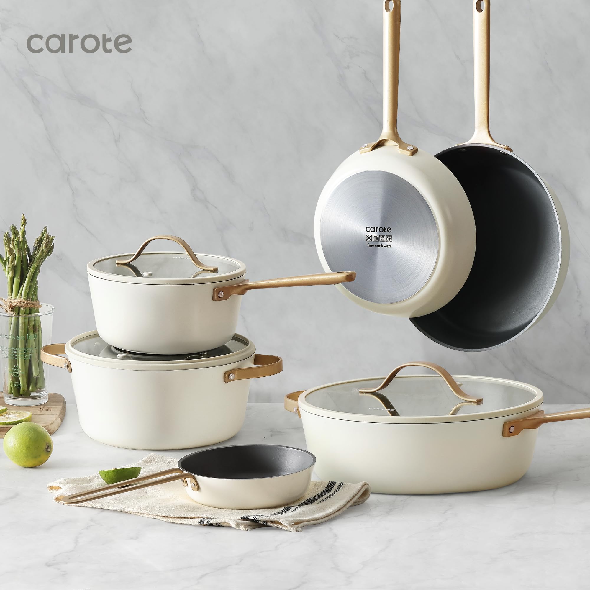 Foto 6 | Juego De Utensilios De Cocina Carote Saudi Collection, 12 Unidades, Crema Antiadherente - Venta Internacional.