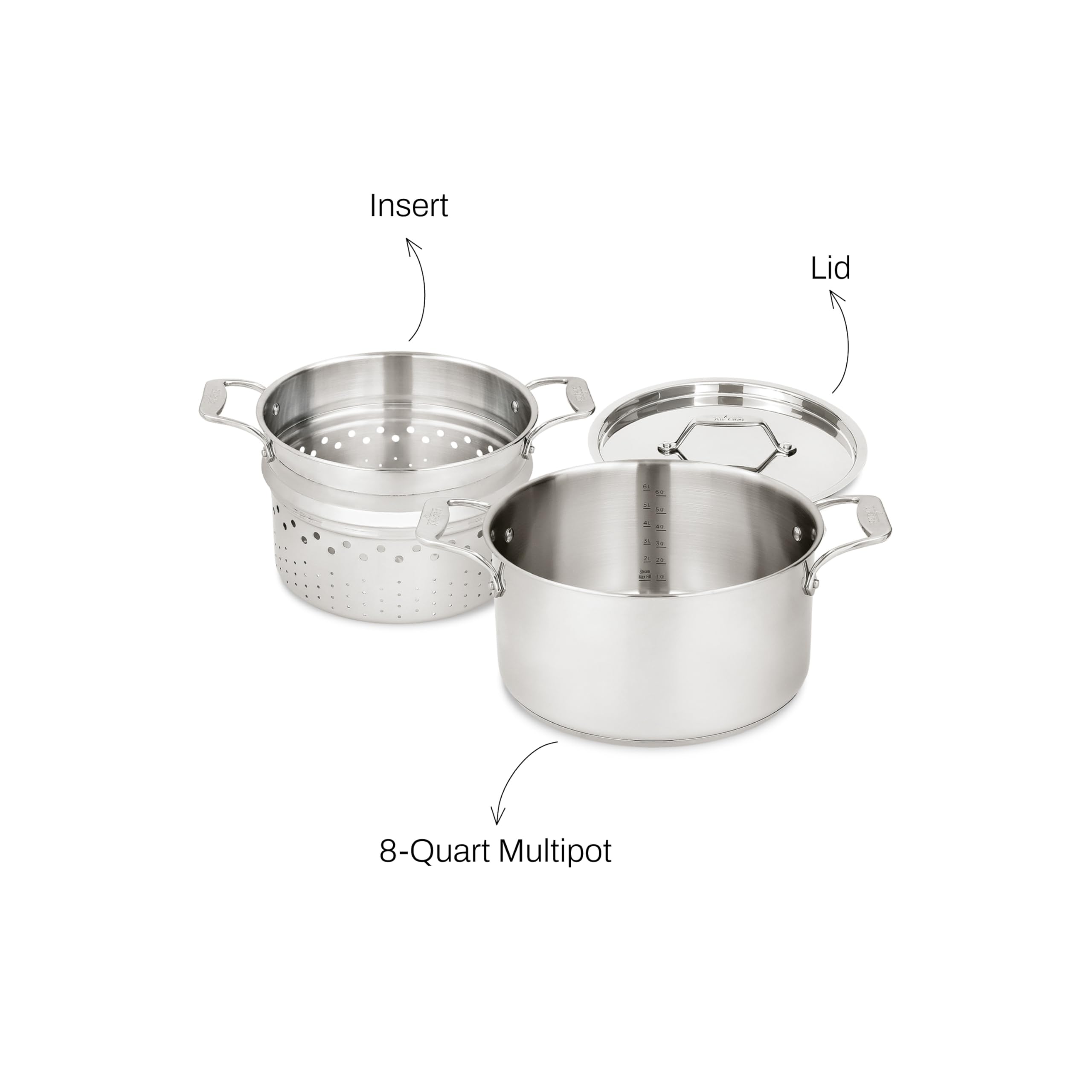 Foto 7 | Inducción Stockpot All-clad Simply Strain De Acero Inoxidable De 8 Litros - Venta Internacional.