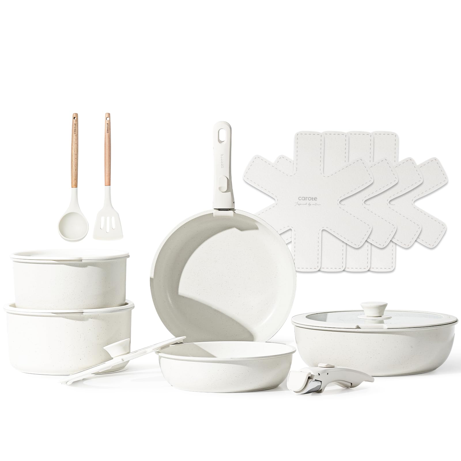 Juego De Utensilios De Cocina Carote, 17 Piezas, Antiadherentes De Inducción Con Mango - Venta Internacional.