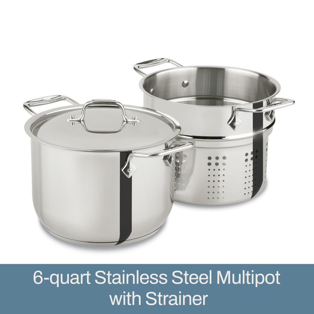 Foto 3 pulgar | Stockpot All-clad Specialty De Acero Inoxidable De 6 Litros Con Colador - Venta Internacional.