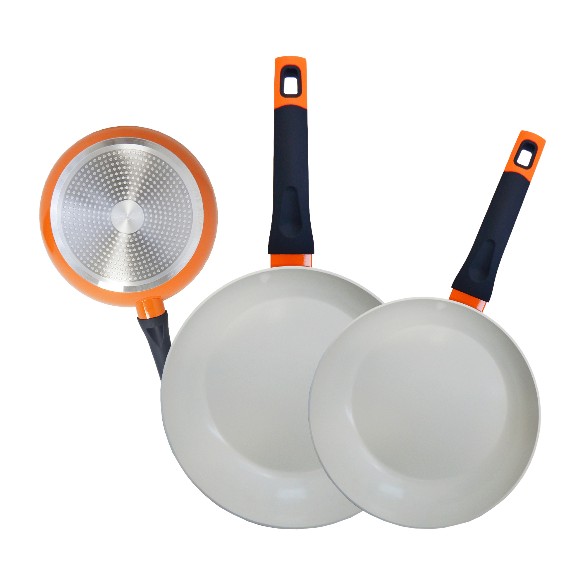 Juego De 3 Sartenes Mod Fde-01185 Naranja/blanco