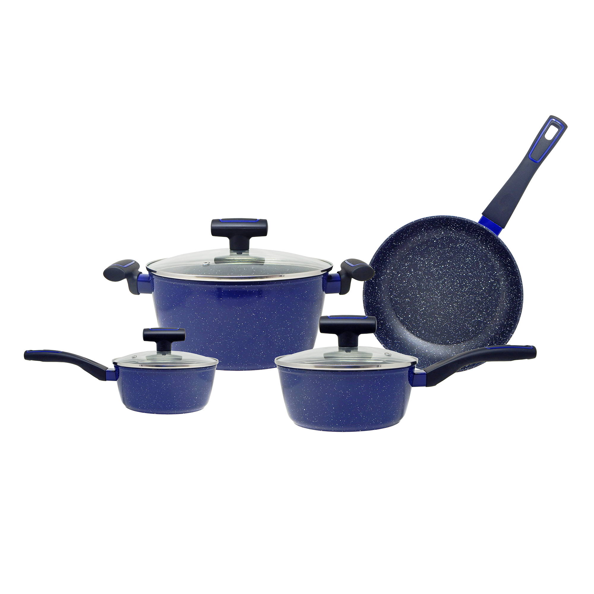 Batería Foode 7 Piezas, Azul/moteado Negro