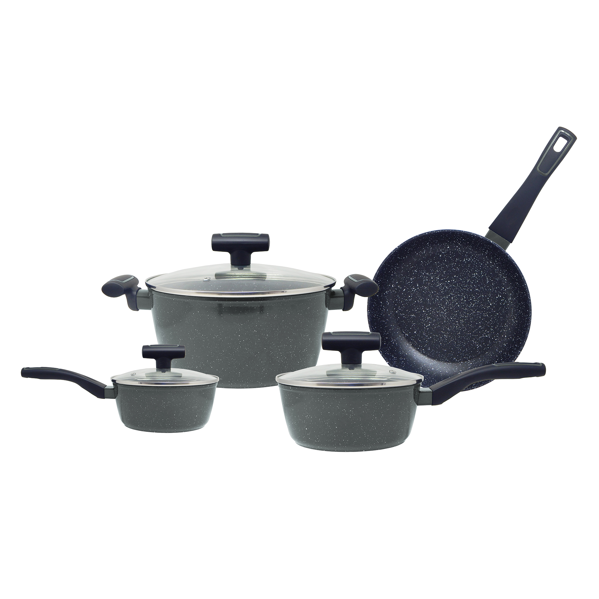 Batería De Cocina Foode Set 7 Piezas Vintage Gris