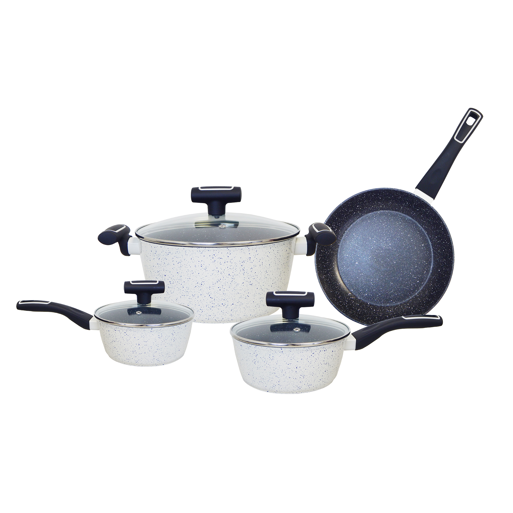 Batería De Cocina Foode Set 7 Piezas Vintage Blanco