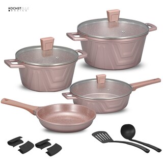 Foto 2 | Batería De Cocina Kochstelle Modern Basics 13 Pzas. Antiadherente Mármol Color Rosa
