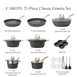 Foto 2 | Juego De Utensilios De Cocina Carote Black Granite Induction 21 Piezas - Venta Internacional.