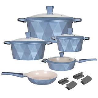 Foto 1 | Batería De Cocina Kochstelle Serenity Azul Con Mámol Antiadherente 13 Piezas.