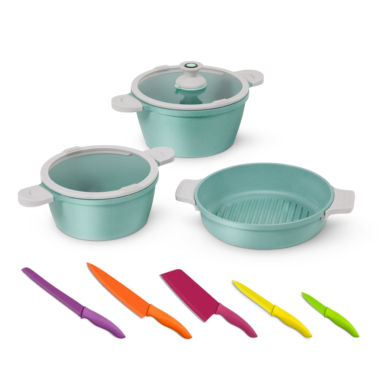 Batería De Cocina Jade Pop 11 Piezas Antiadherente