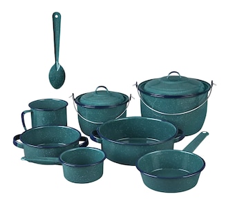 Foto 1 | Batería de Cocina de Acero Vitrificado Cinsa Jaspeado Verde Aqua 10 Piezas