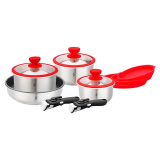 Foto 1 | Batería De Cocina Apilable De 12 Piezas - Ollas Con Tapa De Vidrio Y Cierre Hermético Sartén Antiadherente Ppg