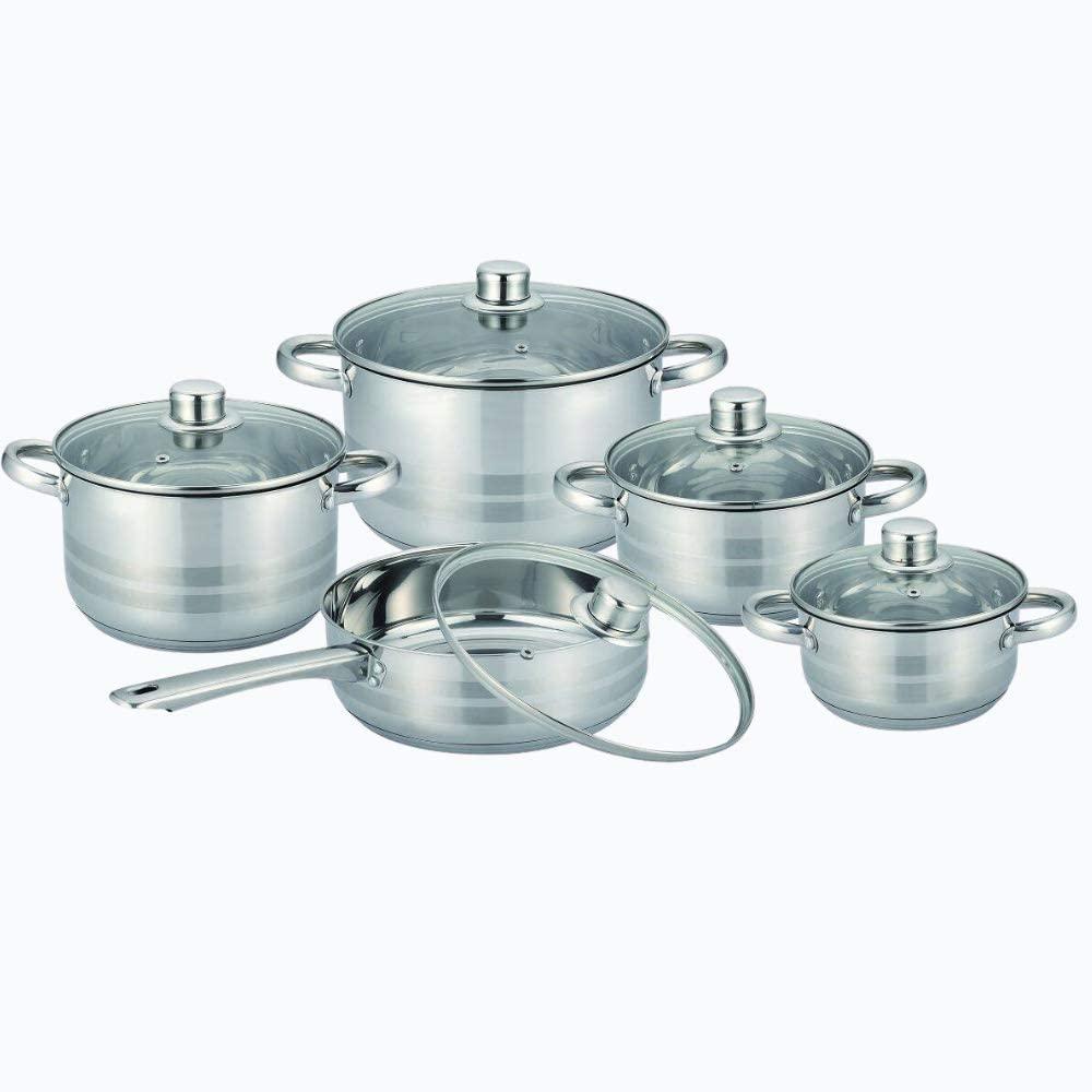 Bateria de Cocina Yajad 10 Piezas Acero Inoxidable