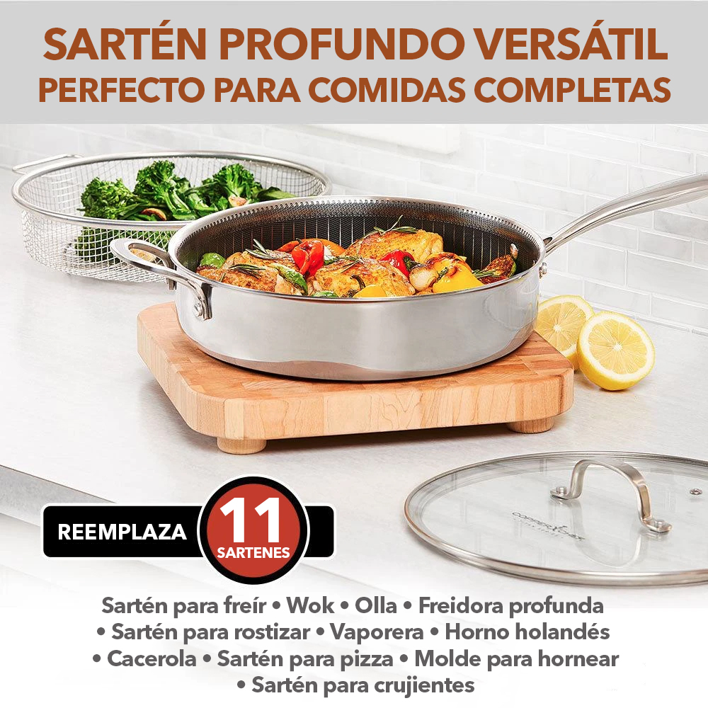 Foto 6 | Sartenes de Acero Inoxidable Copper Chef Titan Tri-Ply Set de 6 Piezas