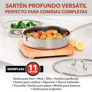 Foto 6 | Sartenes de Acero Inoxidable Copper Chef Titan Tri-Ply Set de 6 Piezas