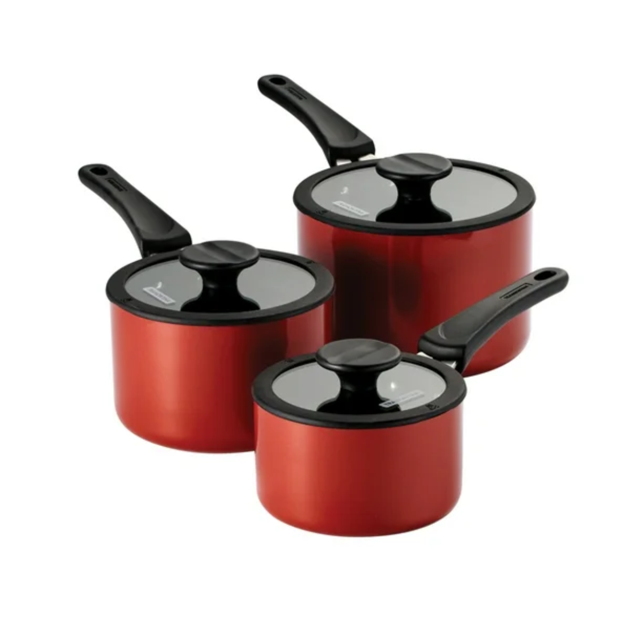 Bateria De Cocina Tramontina Aluminio Ceramico 3 Piezas Rojo