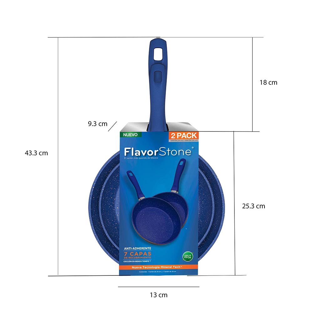 Foto 4 | Juego De Sartenes Antiadherentes Flavorstone Set 20 Y 24cm